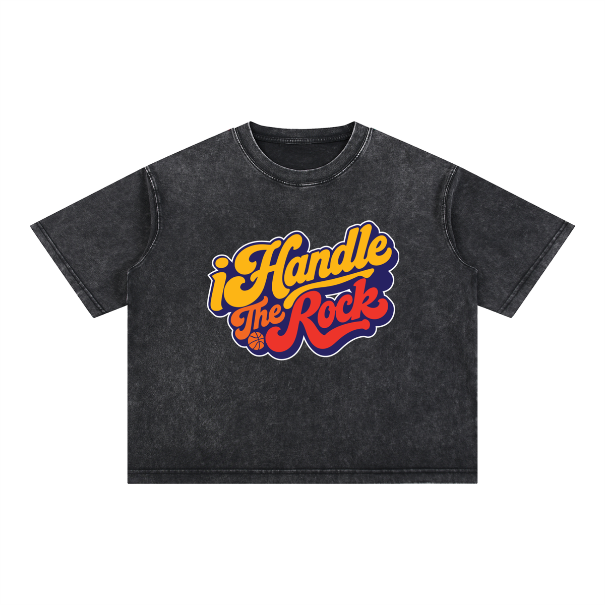 Bold Cursive iHR Mineral Wash Boxy Cotton T-Shirt
